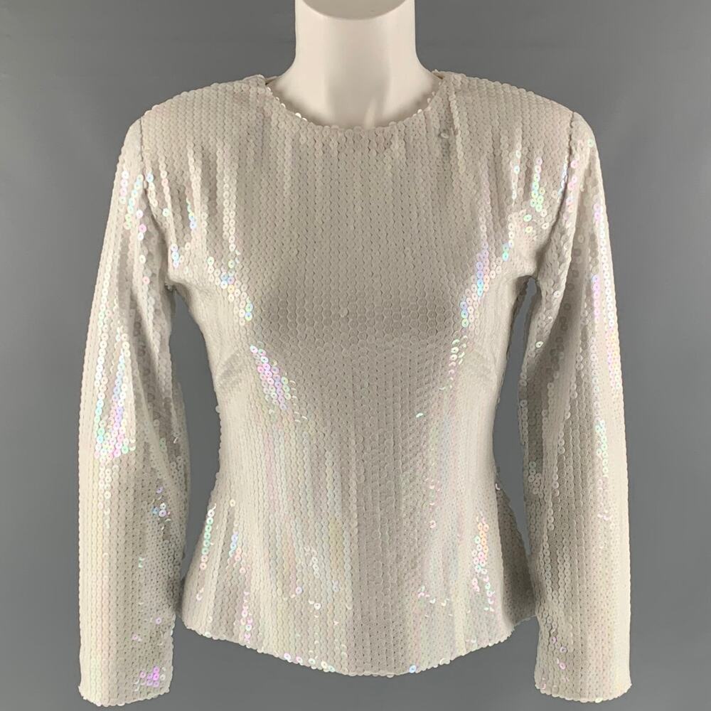 CAROL McCLELLAR Size M White Long Sleeve Blouse